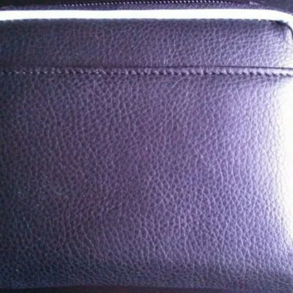 Women's Wallet w/ Detachable Crossbody Strap - Black w/ Light Blue 55 Detailing - Picture 10 of 10